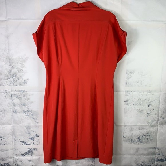 Chicos Zenergy Orange Zip Collar Neema Dress with Pockets! - Picture 5 of 16